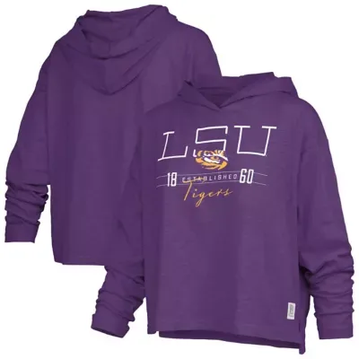 NCAA LSU Tigers Castillo Slub Waist Length Long Sleeve Hooded T-Shirt by Pressbox