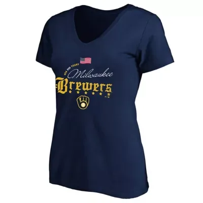 MLB Milwaukee Brewers USA 250 Years V-Neck T-Shirt by Fanatics