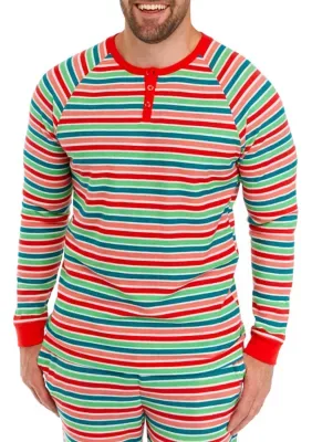 Merry Multi Stripe Pajama Top by Pajamarama