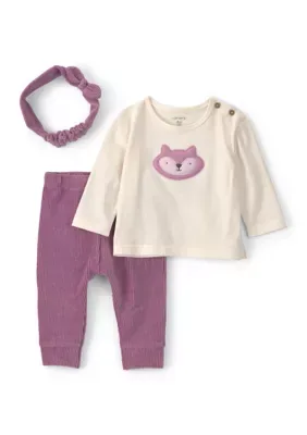 Fox Long-Sleeve Shirt and Pants Set with Headband by Carter's