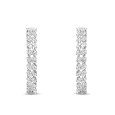 Lab Created Sterling Silver 3/4 CTW Lab-Grown GH/SI1 Diamond Earrings by Diamaison