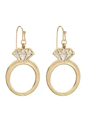 Tone Lucite Glitter Diamond Earrings by Belk