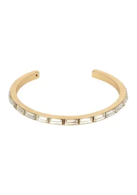 Thin Crystal Stone Cuff Bracelet by Evie & Emma