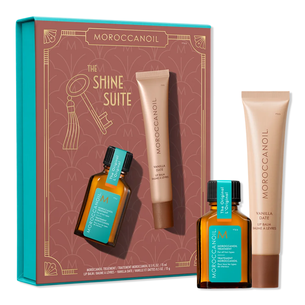 Holiday Shine Stocking Stuffer - Hair Oil & Lip Balm Set by Moroccanoil