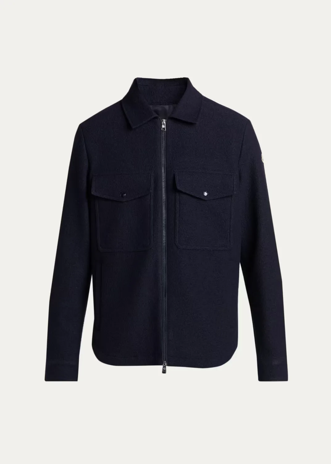 Wool-Blend Flap Pocket Shirt Jacket