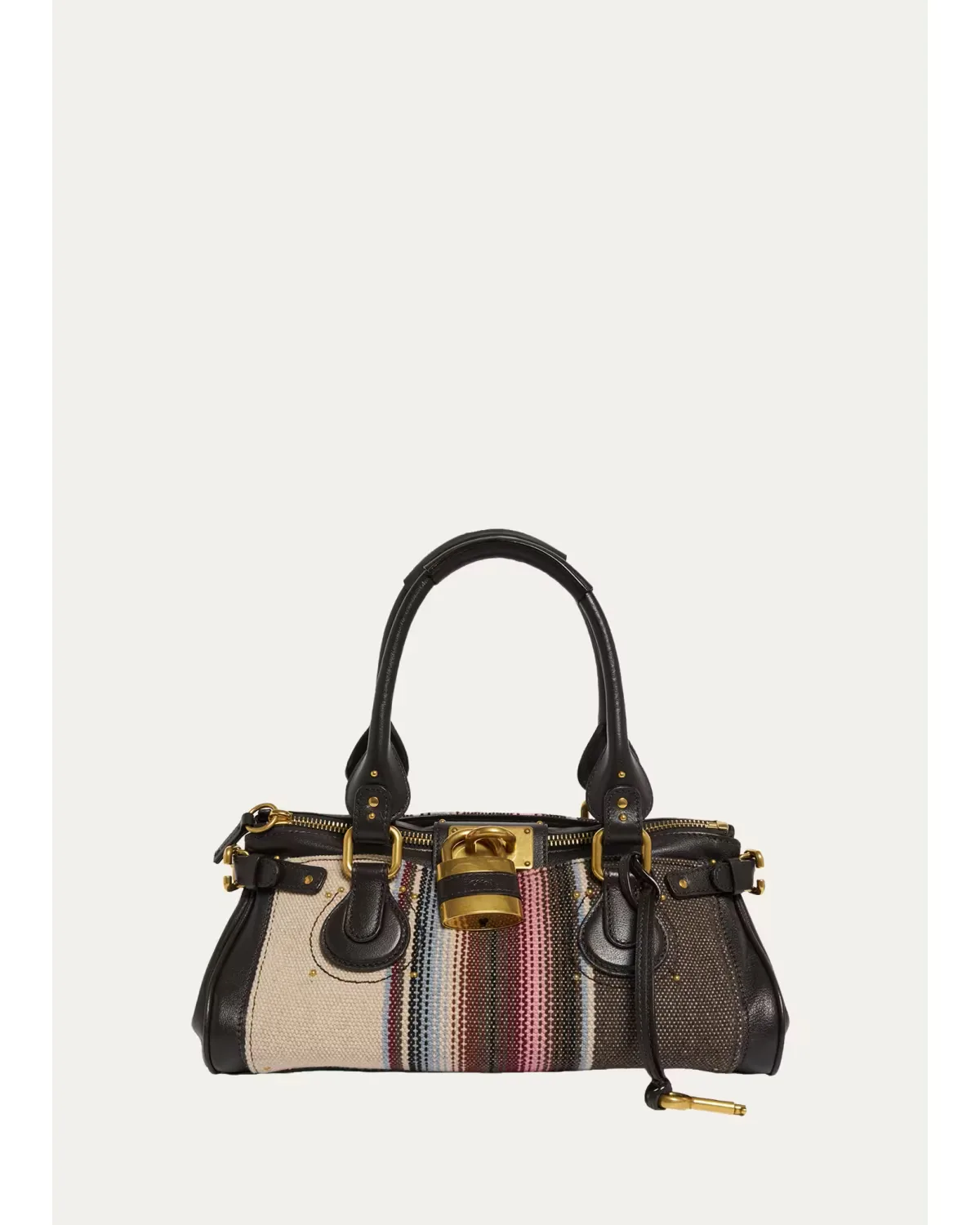 Paddington Striped Leather Shoulder Bag by Chloé
