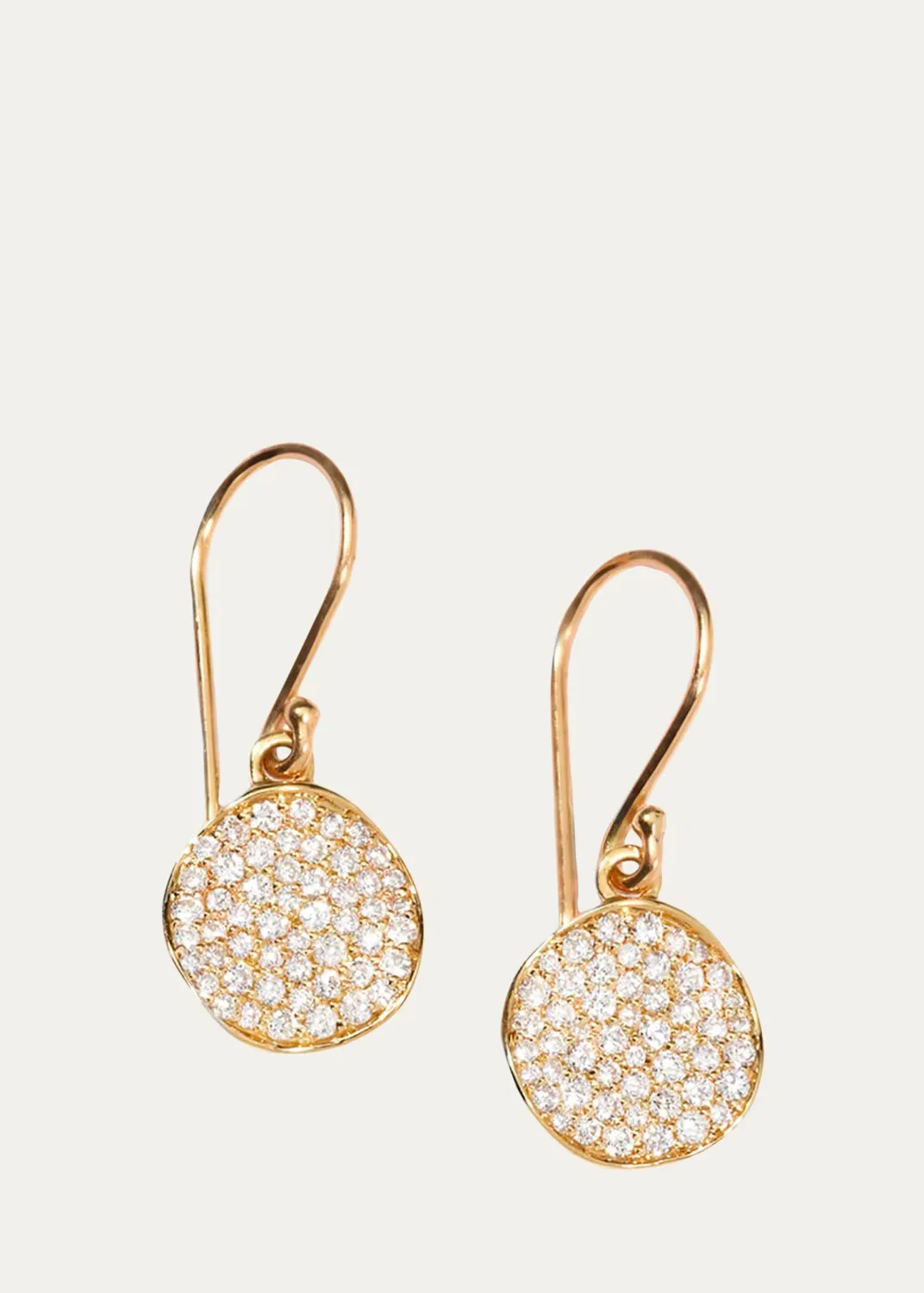 Small Hammered Cascade Earrings in 18K Gold with Diamonds by Ippolita