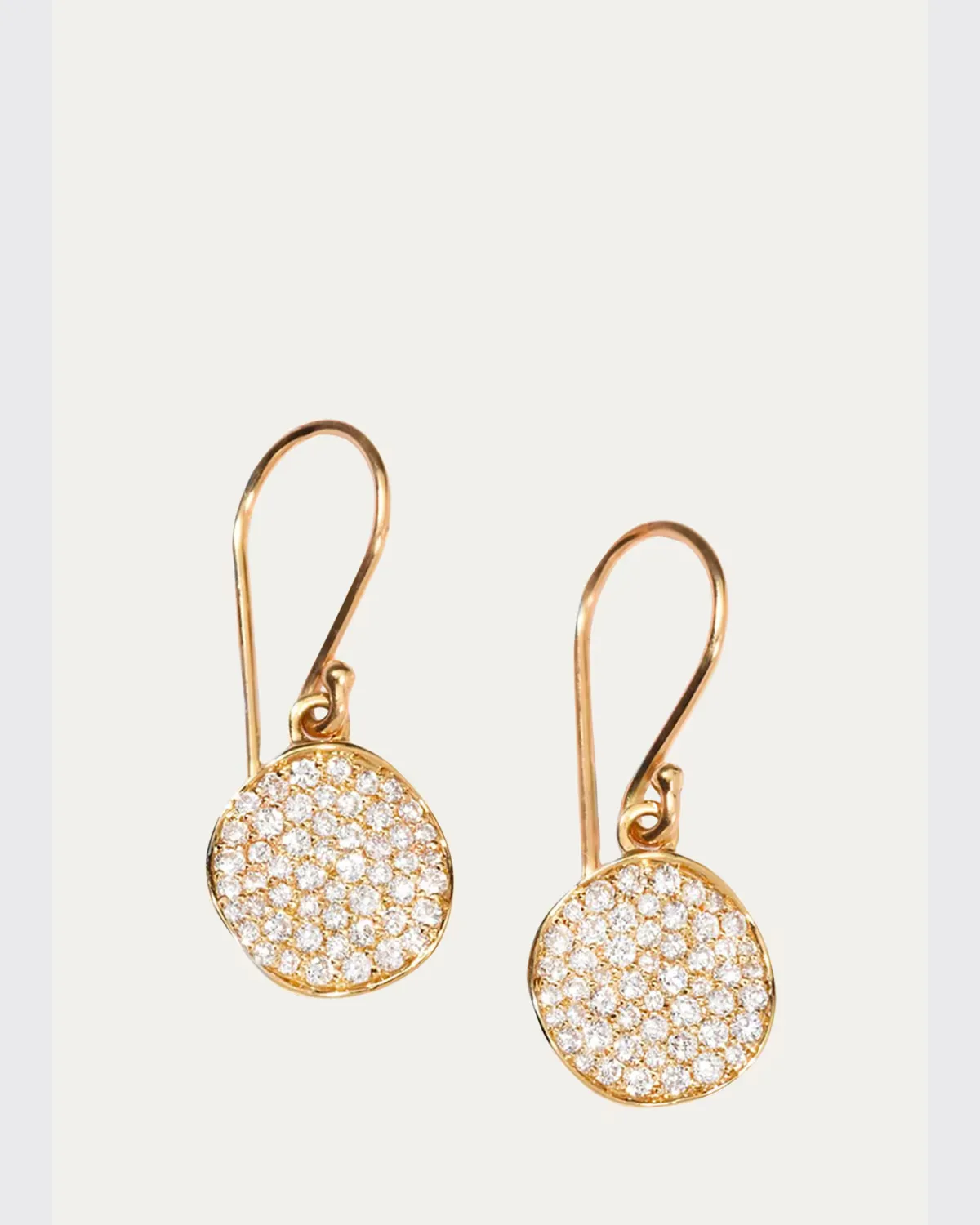 Small Hammered Cascade Earrings in 18K Gold with Diamonds by Ippolita