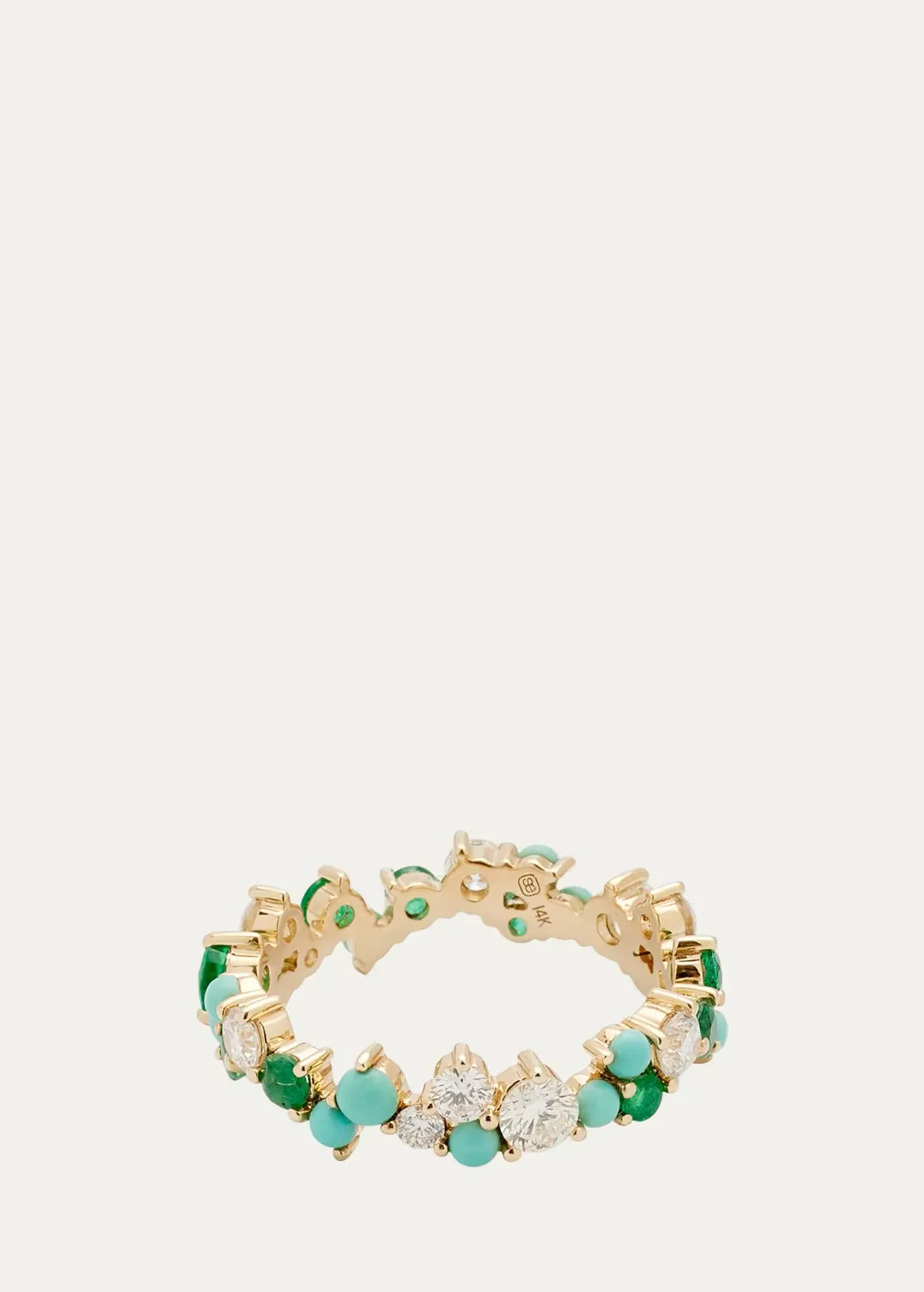 14K Yellow Gold Tri-Stone Statement Eternity Ring by Sydney Evan