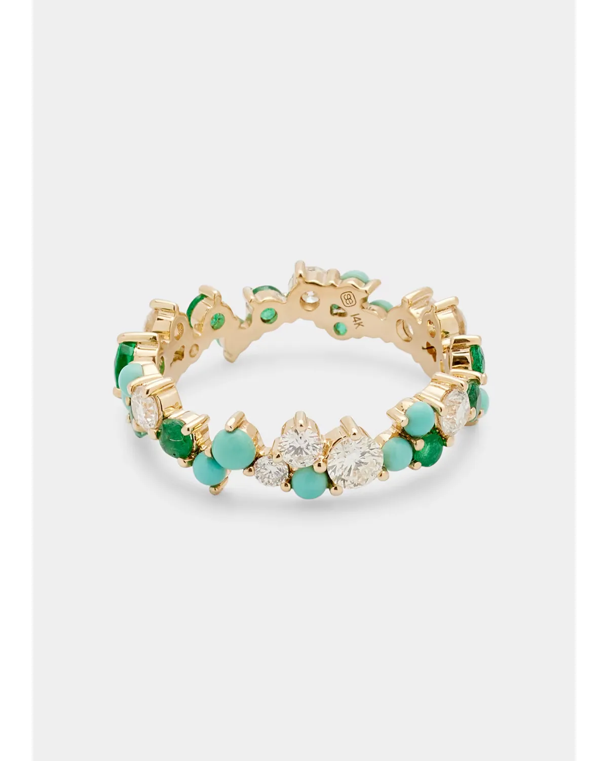14K Yellow Gold Tri-Stone Statement Eternity Ring by Sydney Evan