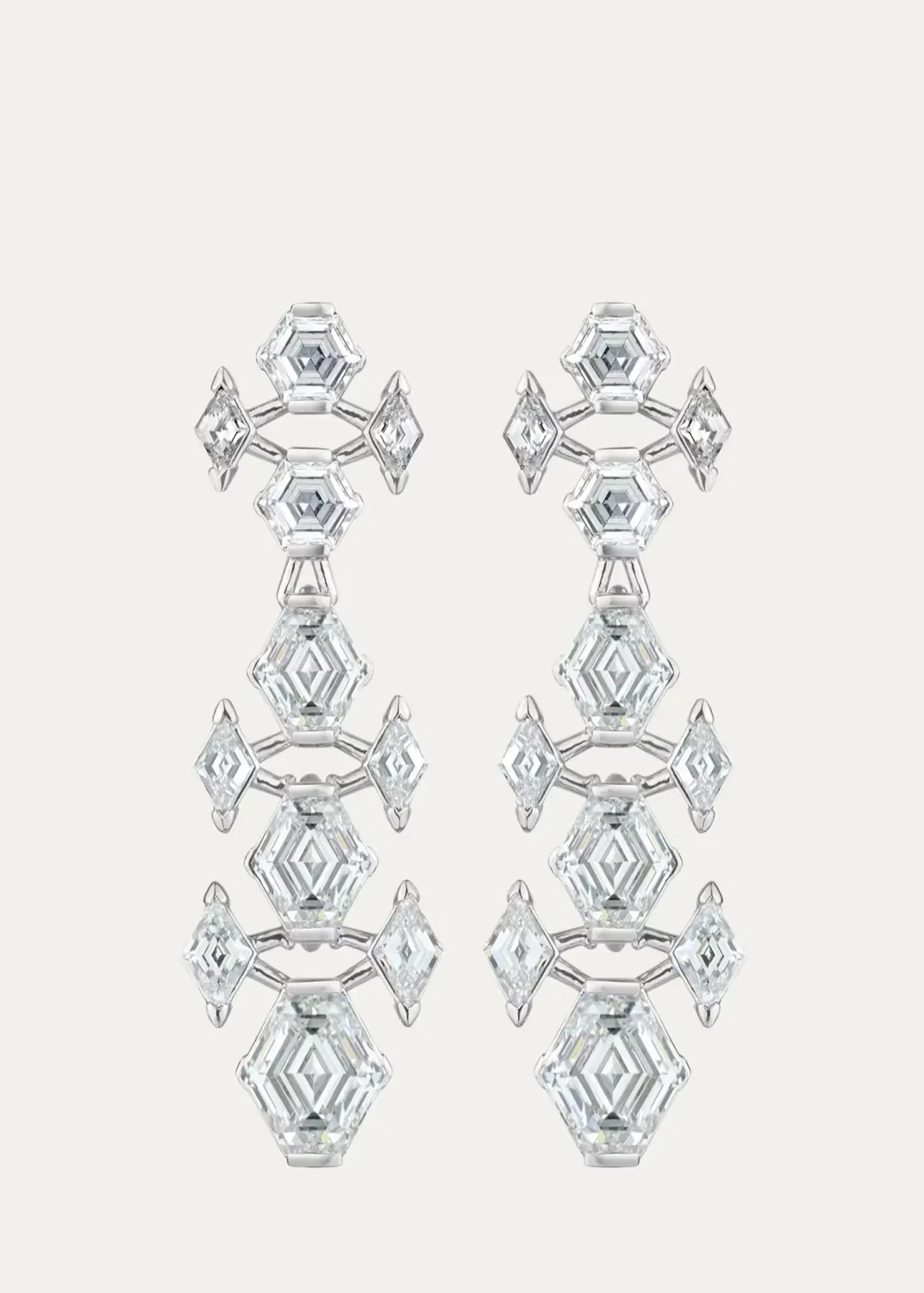 Platinum Diamond Prisma Earrings by Paul Morelli