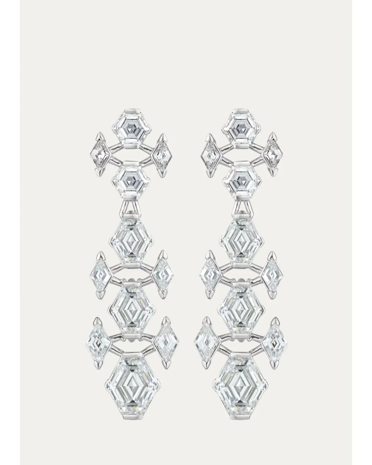 Platinum Diamond Prisma Earrings by Paul Morelli