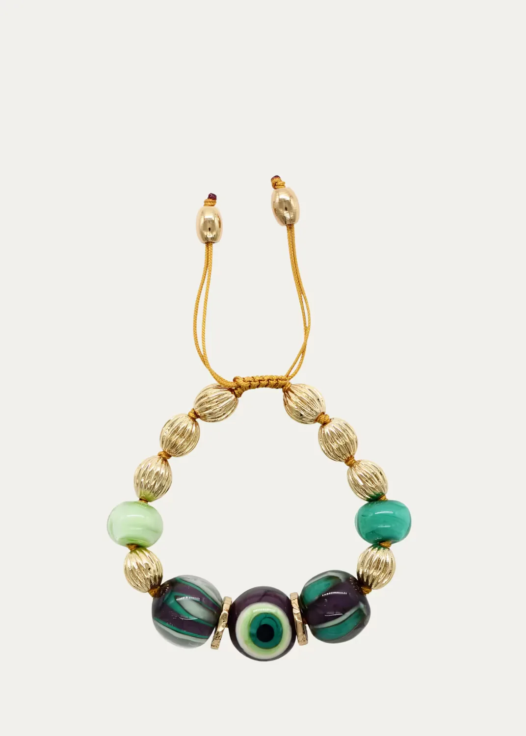 Evil Eye Charm Bracelet, Green by TOHUM Design