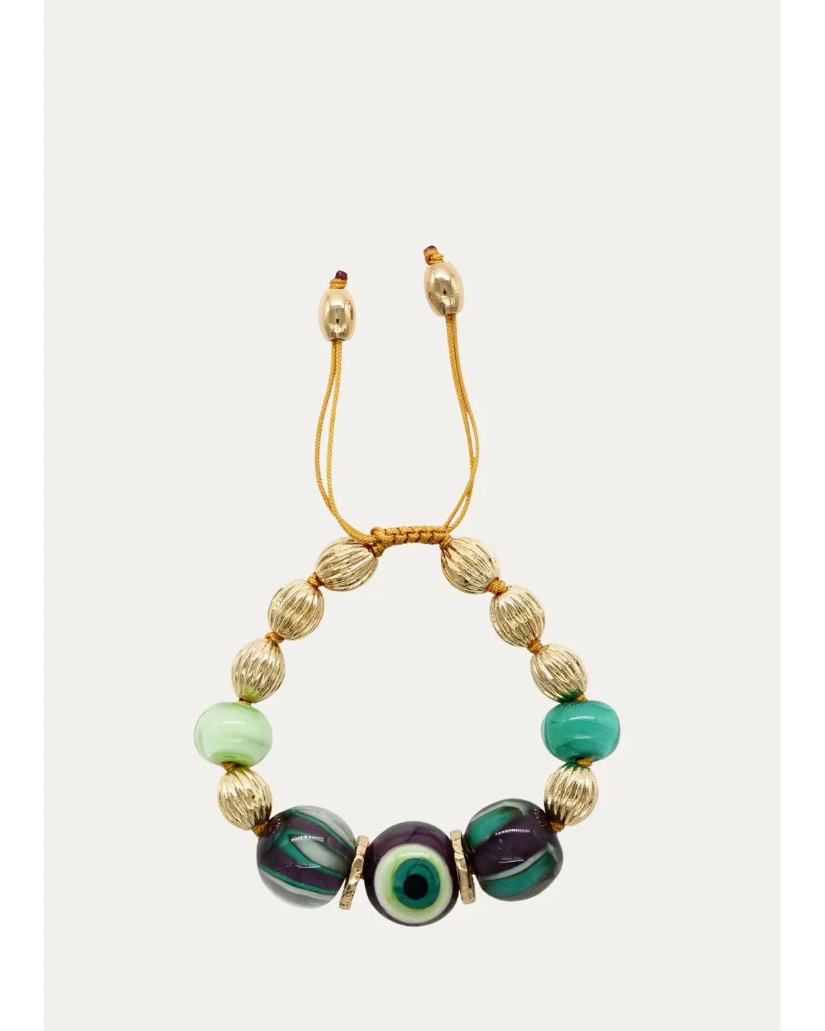 Evil Eye Charm Bracelet, Green by TOHUM Design