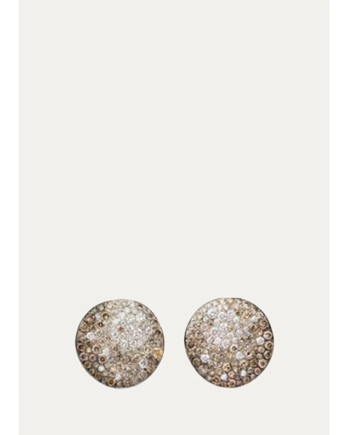 Sabbia 18K Rose Gold Brown and White Diamond Disc Earrings by Pomellato