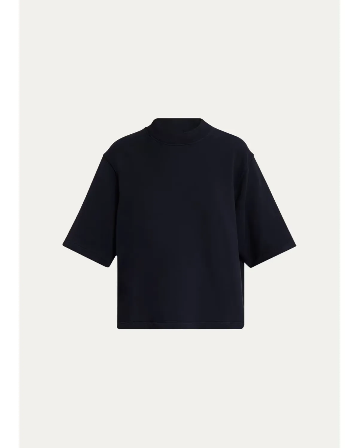 Cropped Mock-Neck T-Shirt