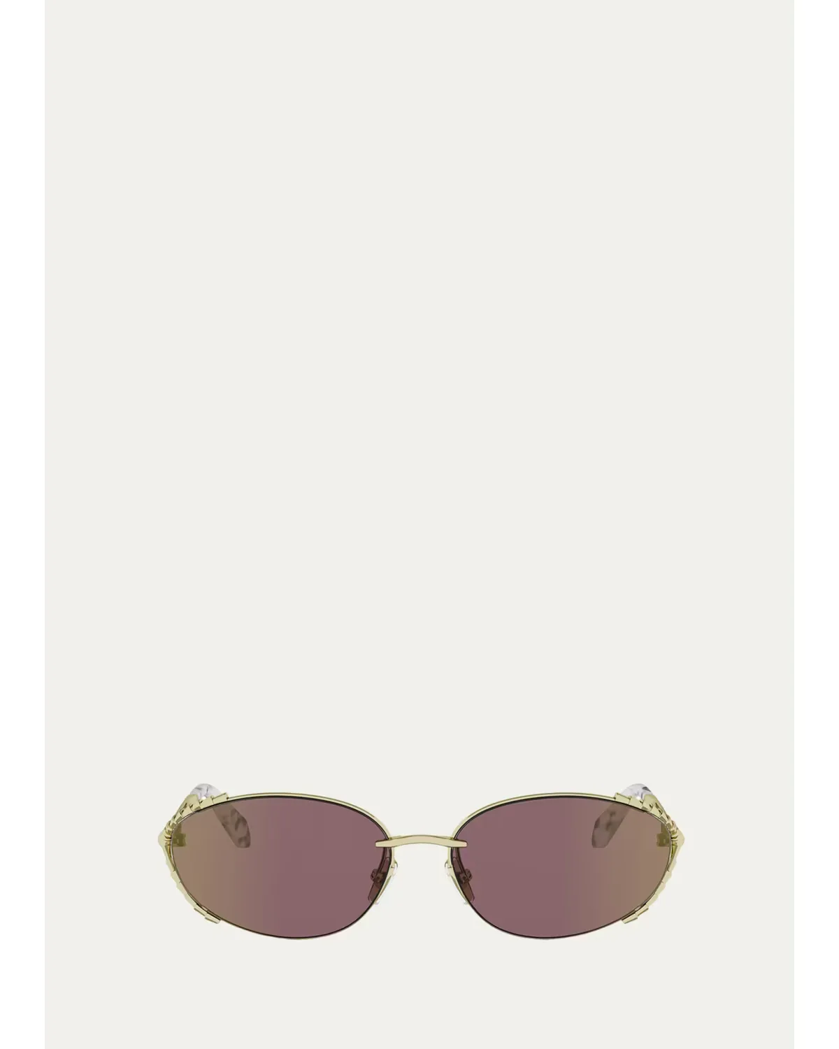 Serpenti 62mm Metal Oval Sunglasses by BVLGARI