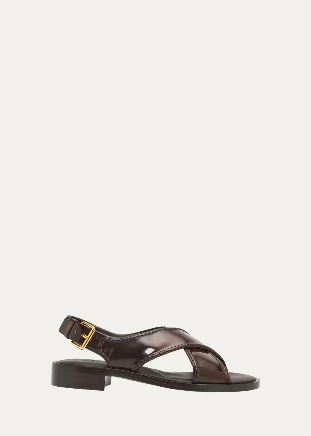 35mm Crisscross Patent Leather Slingback Sandals