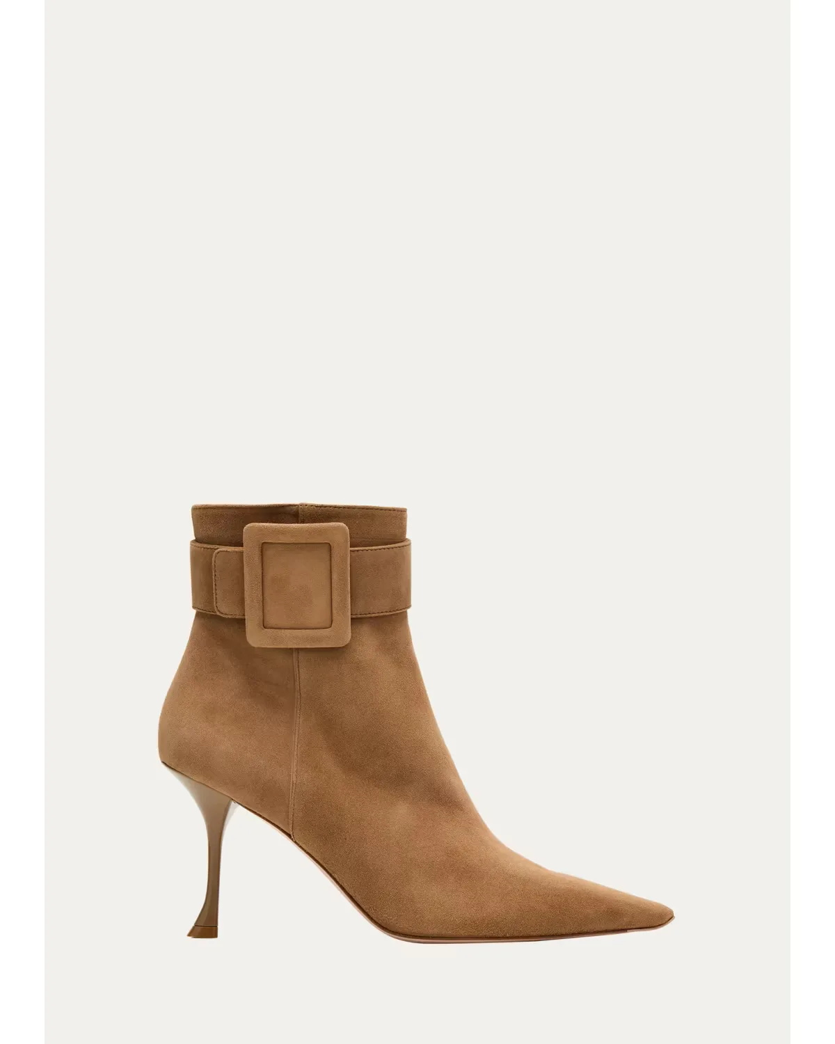 Viv Ville 85mm Buckle-Detail Suede Ankle Boots by Roger Vivier