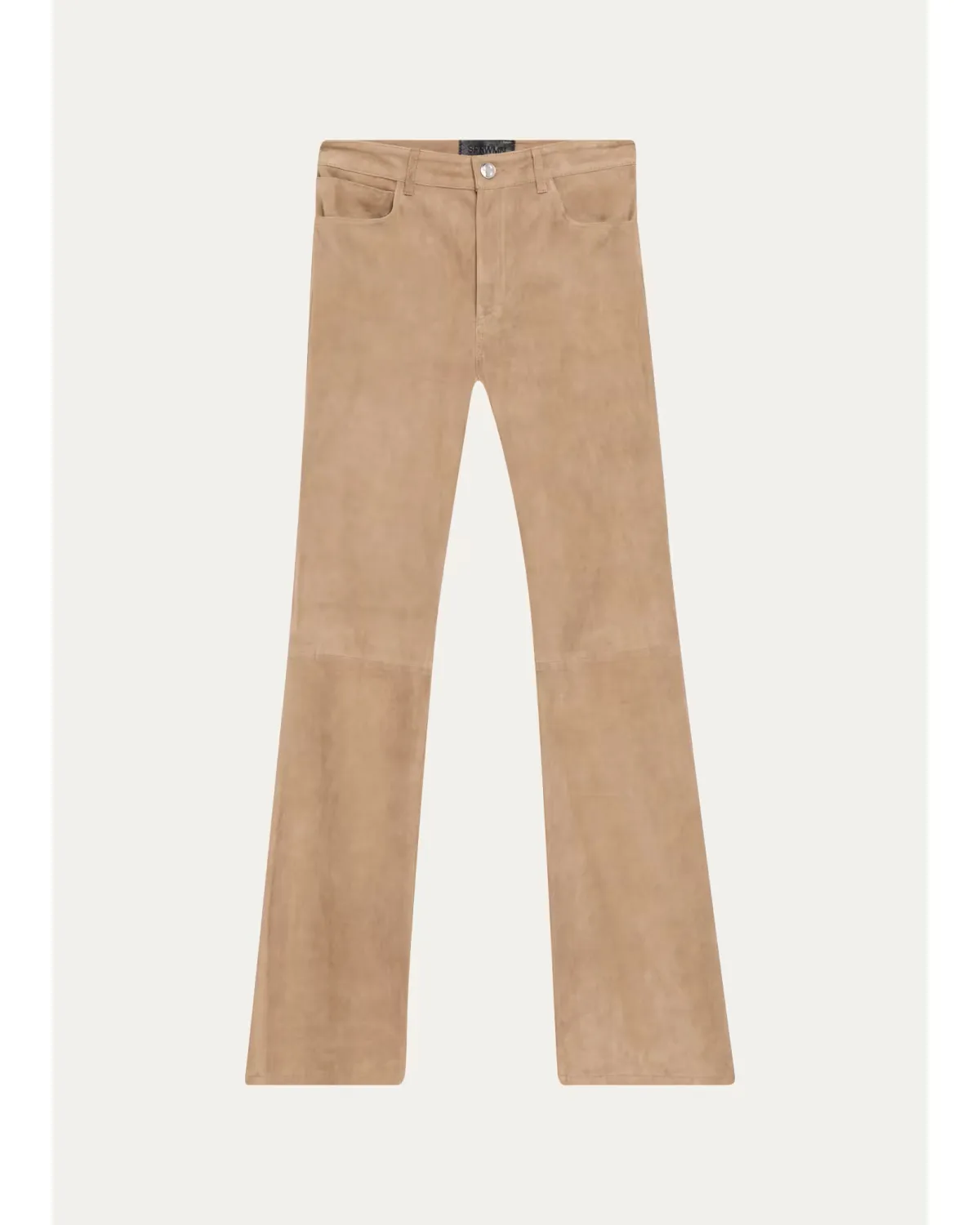 5 Pocket Mid-Rise Suede Flared Pants by SPRWMN