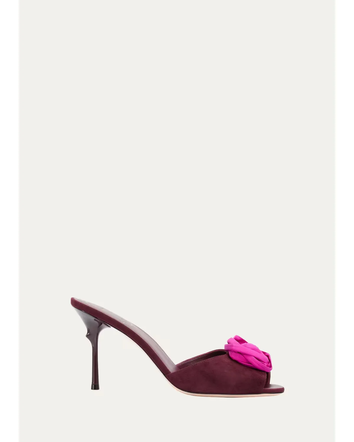 85mm Epine Rose Suede Mules by Roger Vivier