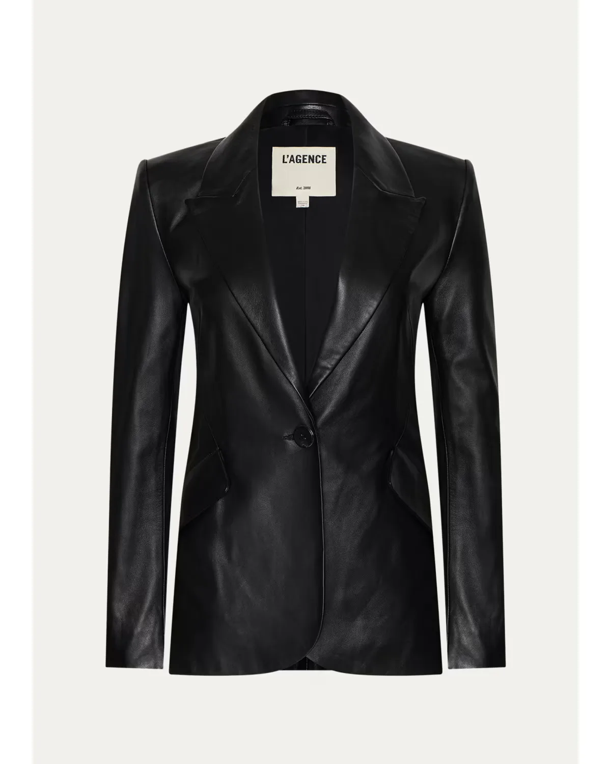 Chamberlain Leather Single-Breasted Blazer by L'AGENCE