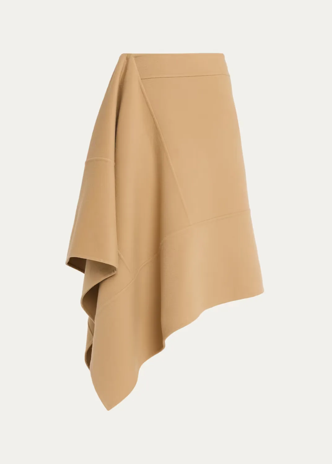 Asymmetric Wool Midi Skirt