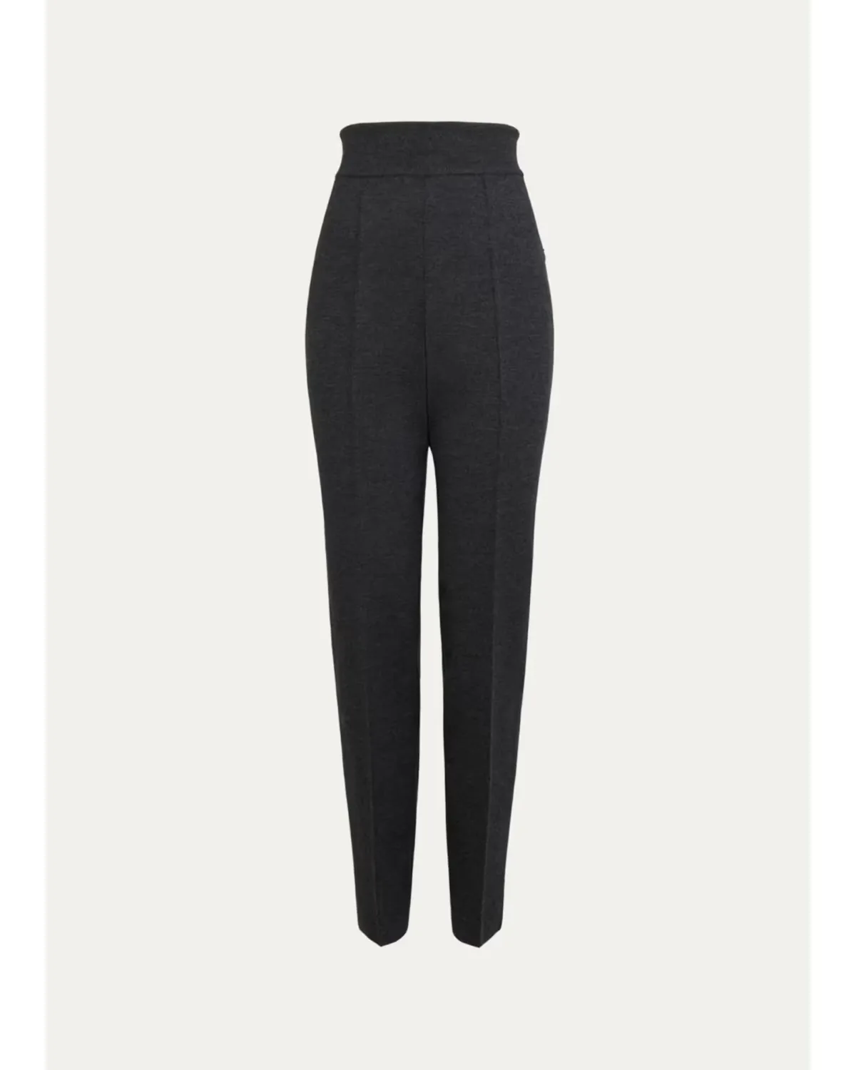 High-Rise Wool Knit Tapered-Leg Pants by ALAA