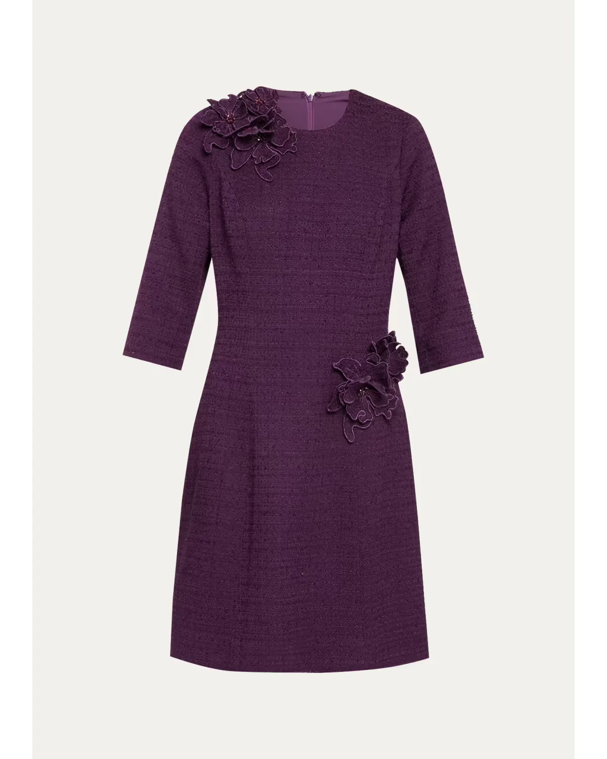 Floral Applique Boucle Dress
