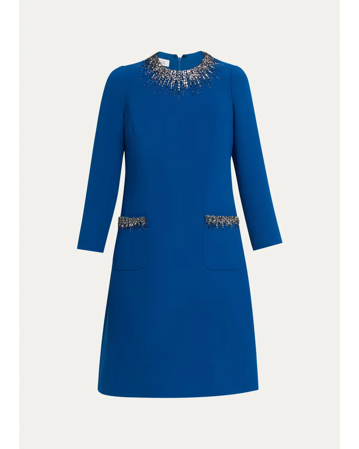 Rhinestone-Trim Crepe Dress by Teri Jon