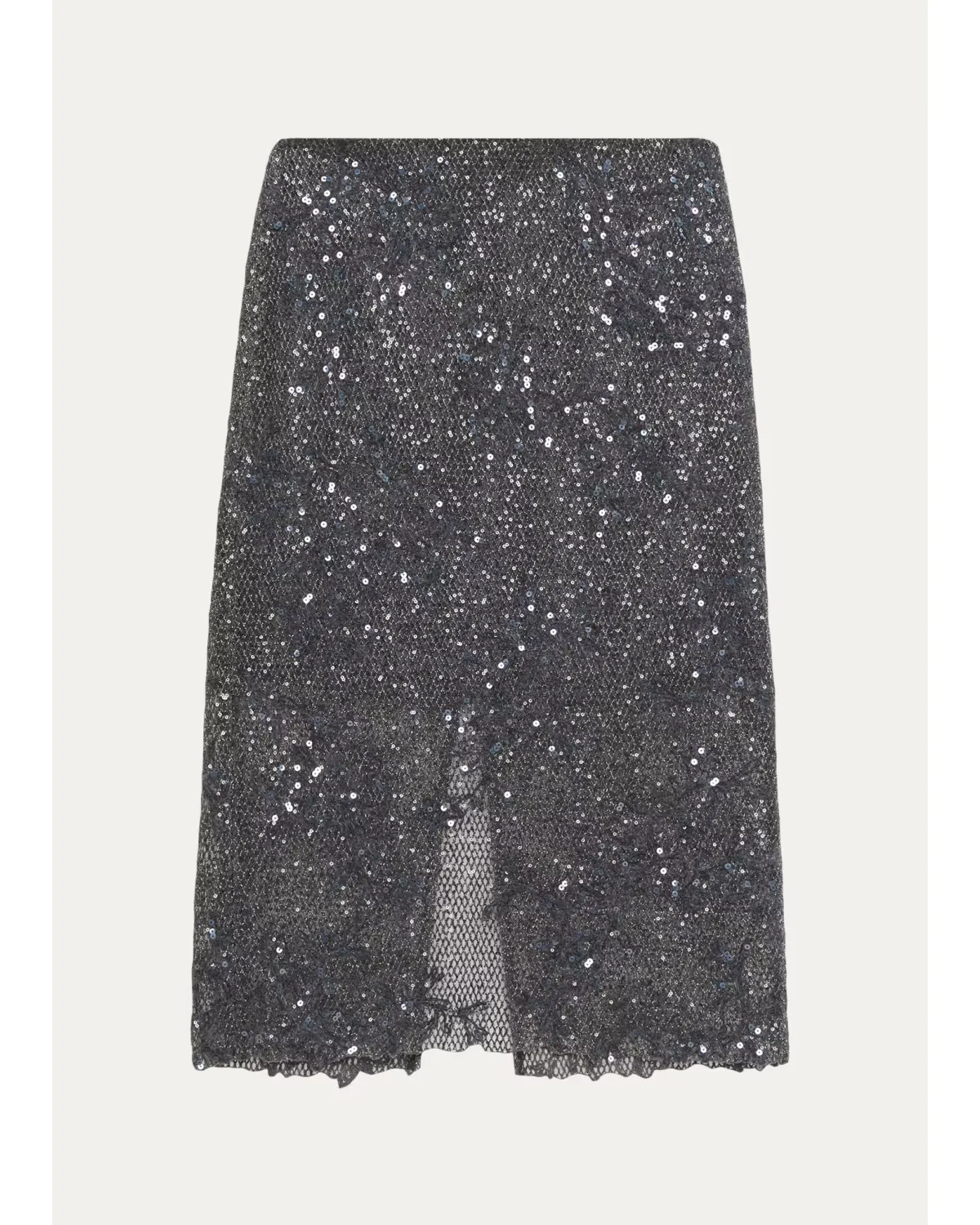 Lace Glow Embroidered Midi Skirt by Brunello Cucinelli