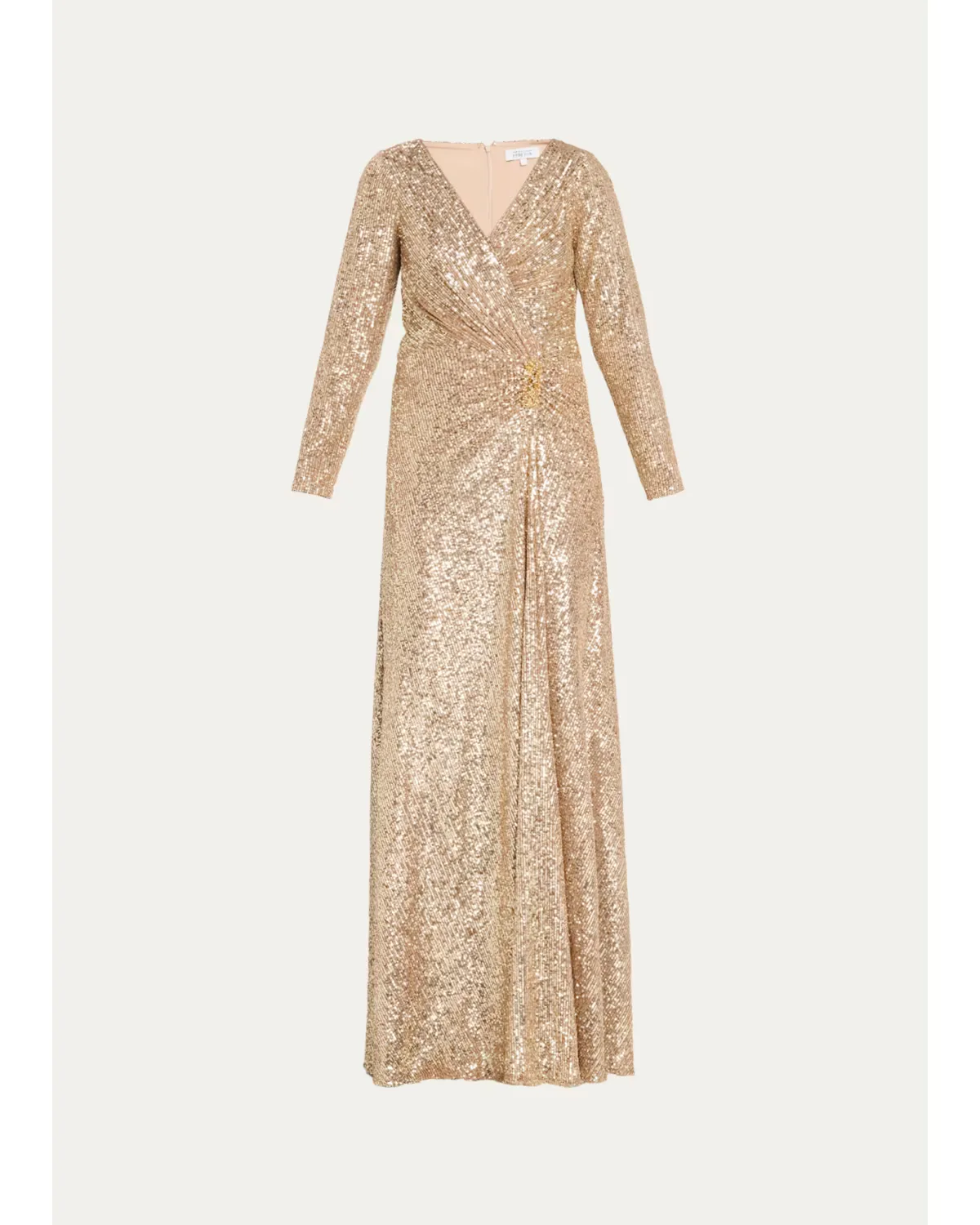 Surplice Sequin A-Line Gown by Teri Jon