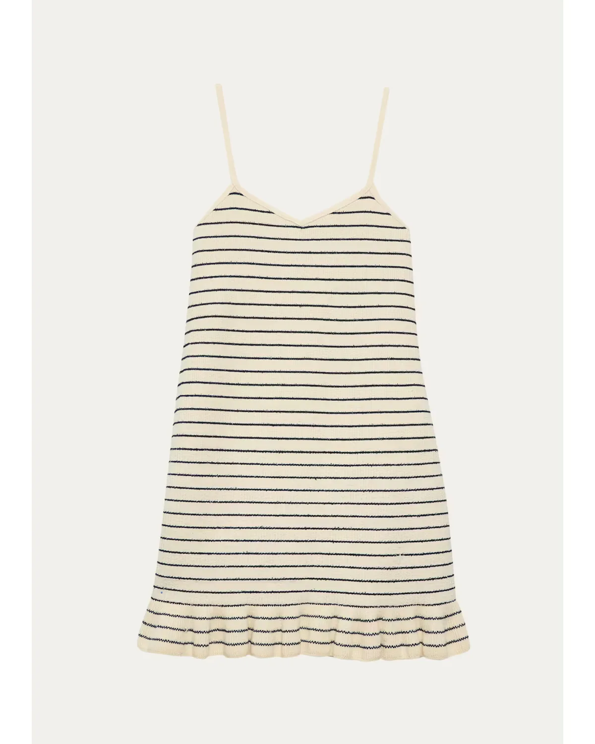 Sleeveless Striped Rib Ruffle Mini Dress by JW Anderson
