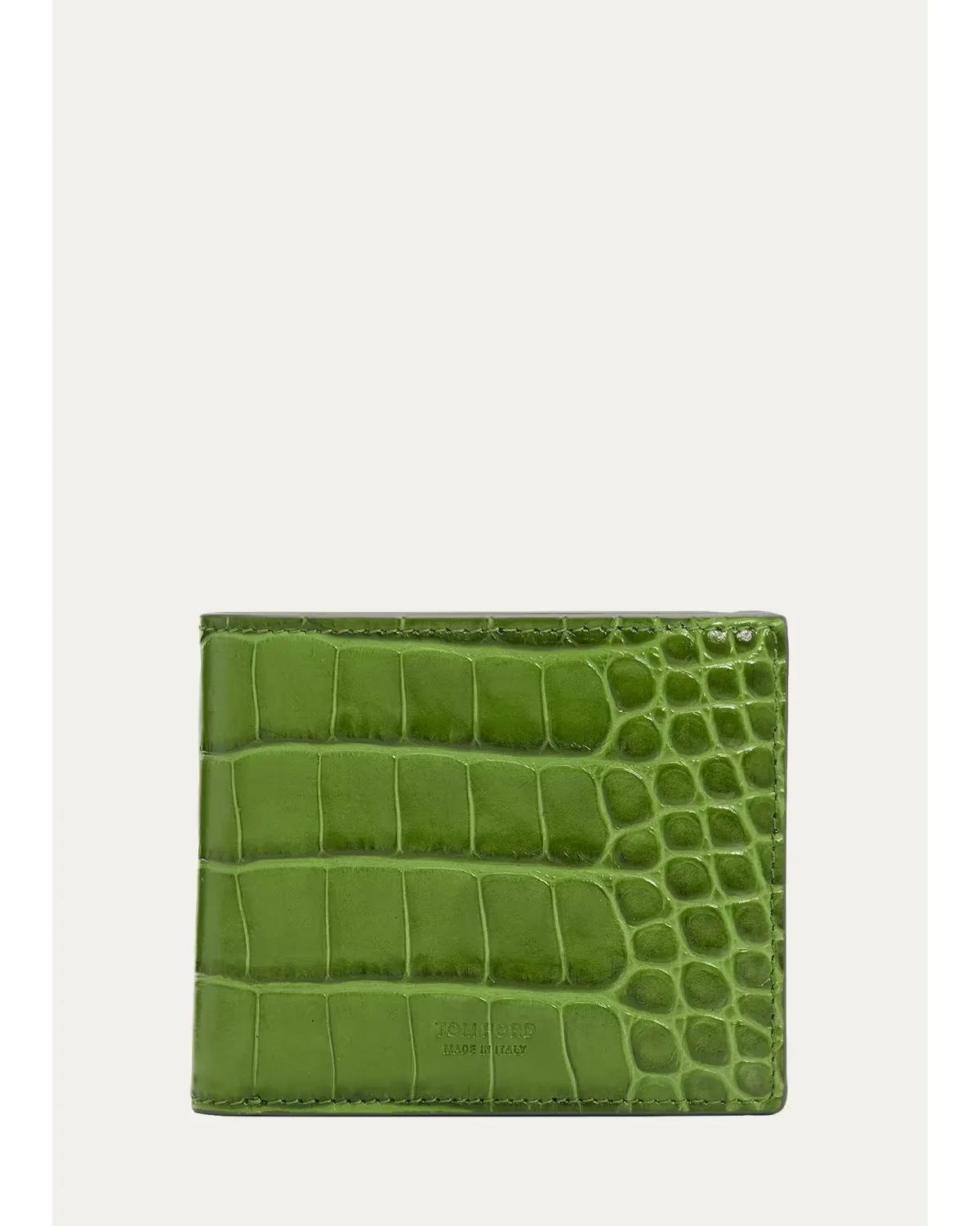 Croc-Effect Leather T-Line Bifold Wallet by Tom Ford