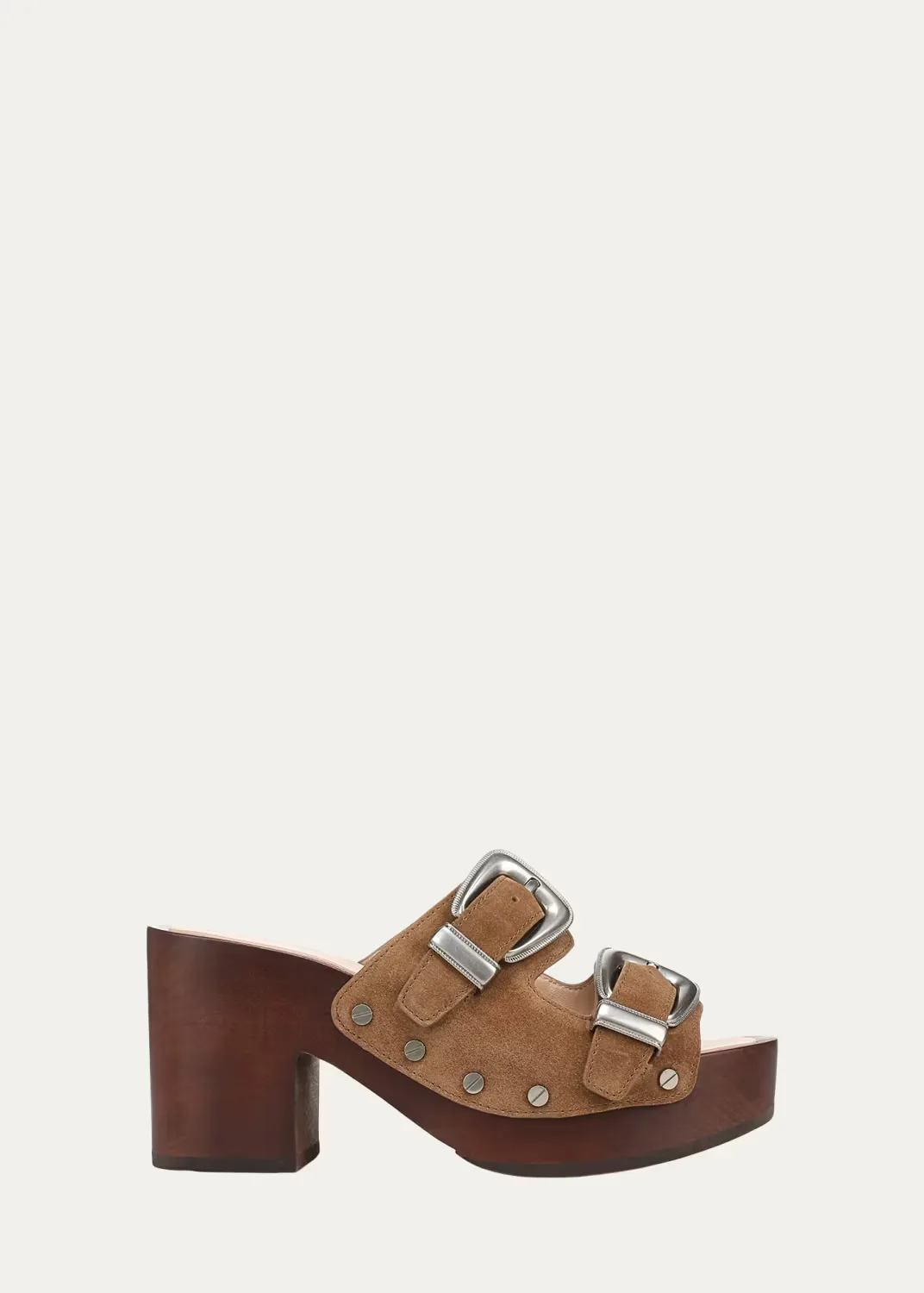 Halifax 90MM Studded Suede Buckle Platform Sandals