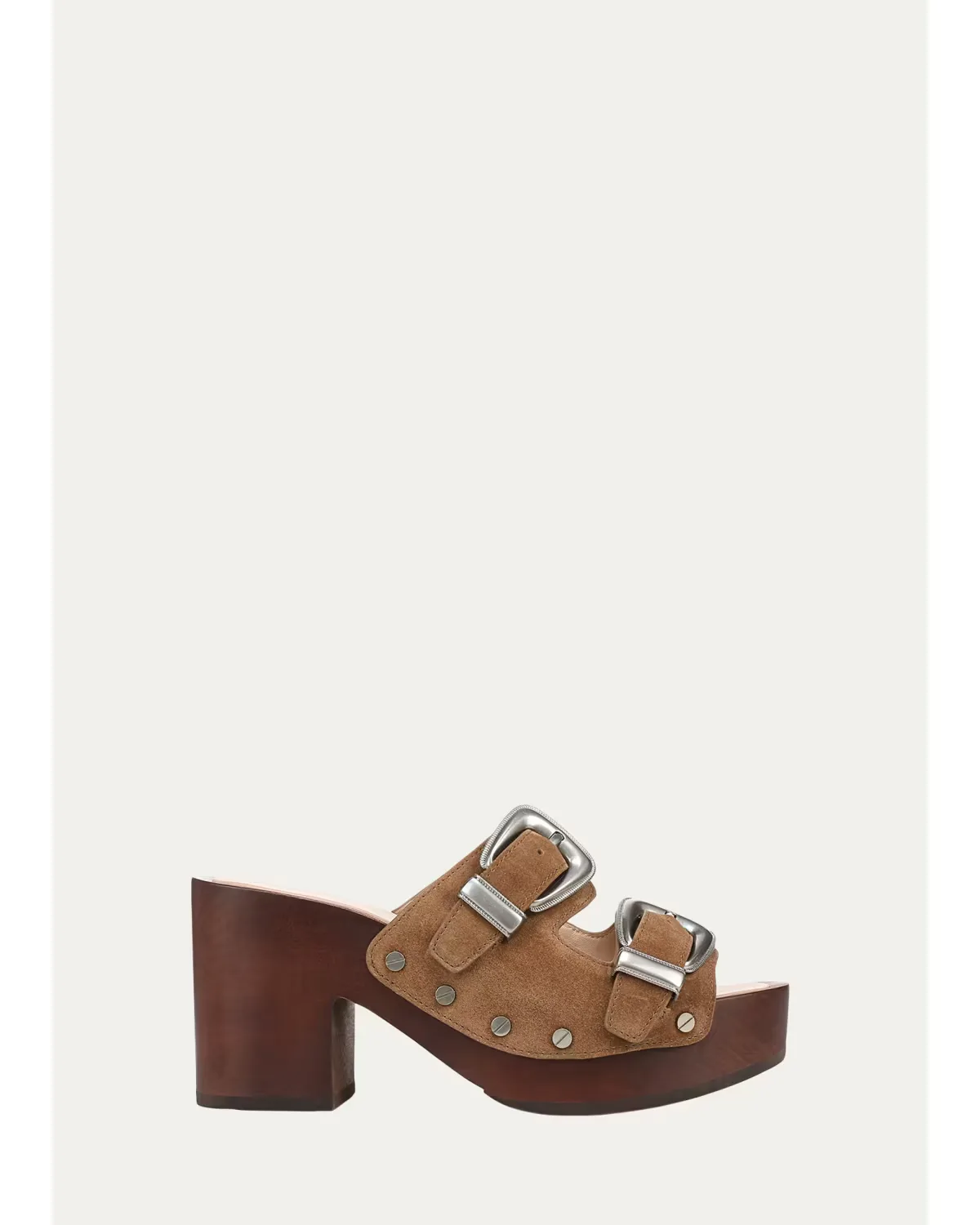 Halifax 90MM Studded Suede Buckle Platform Sandals by Veronica Beard