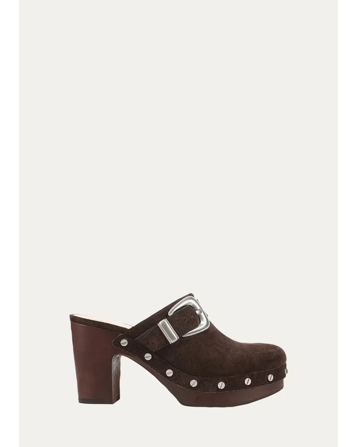 Larken 95MM Suede Clogs by Veronica Beard