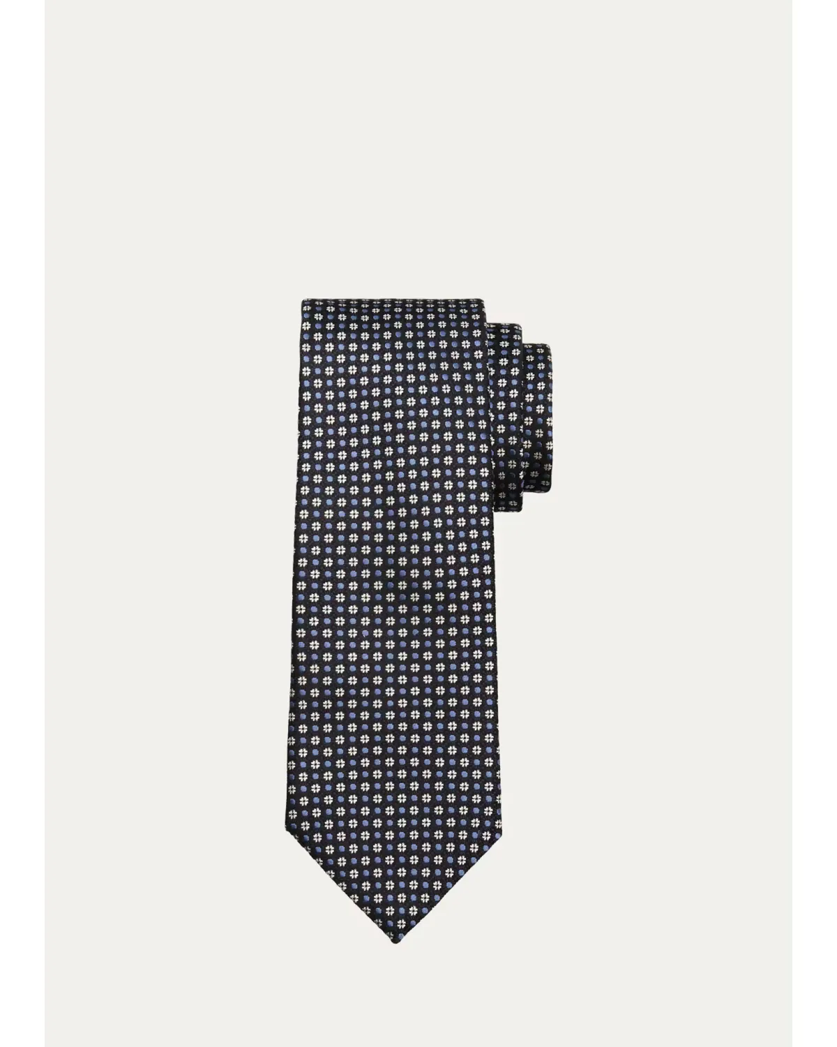 Micro-Floral Geometric Silk Tie by ZEGNA