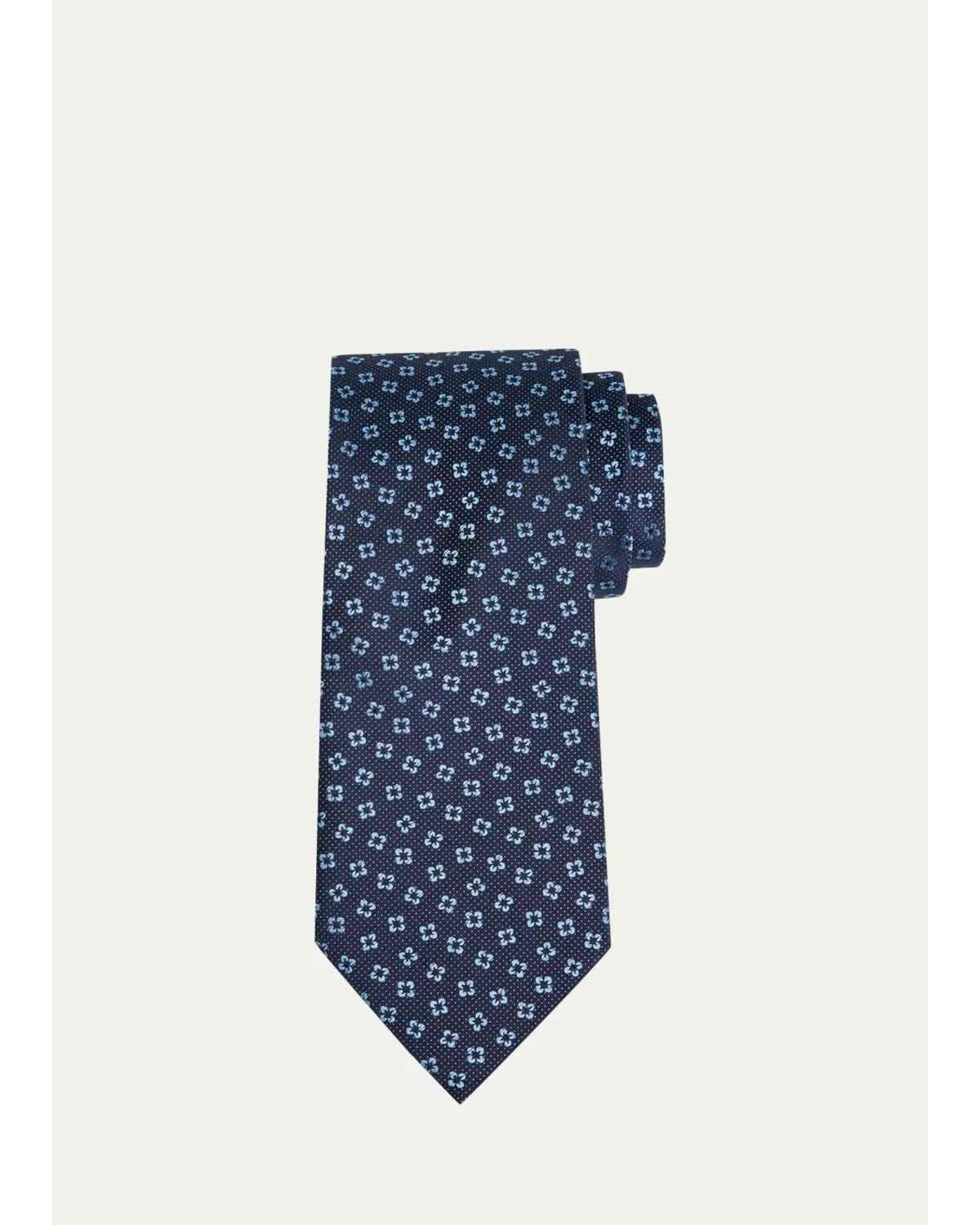 Micro-Dot Floral Silk Tie by ZEGNA