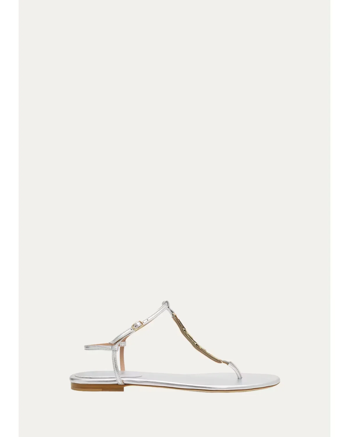Kali Metallic Leather Thong Sandals by Malone Souliers