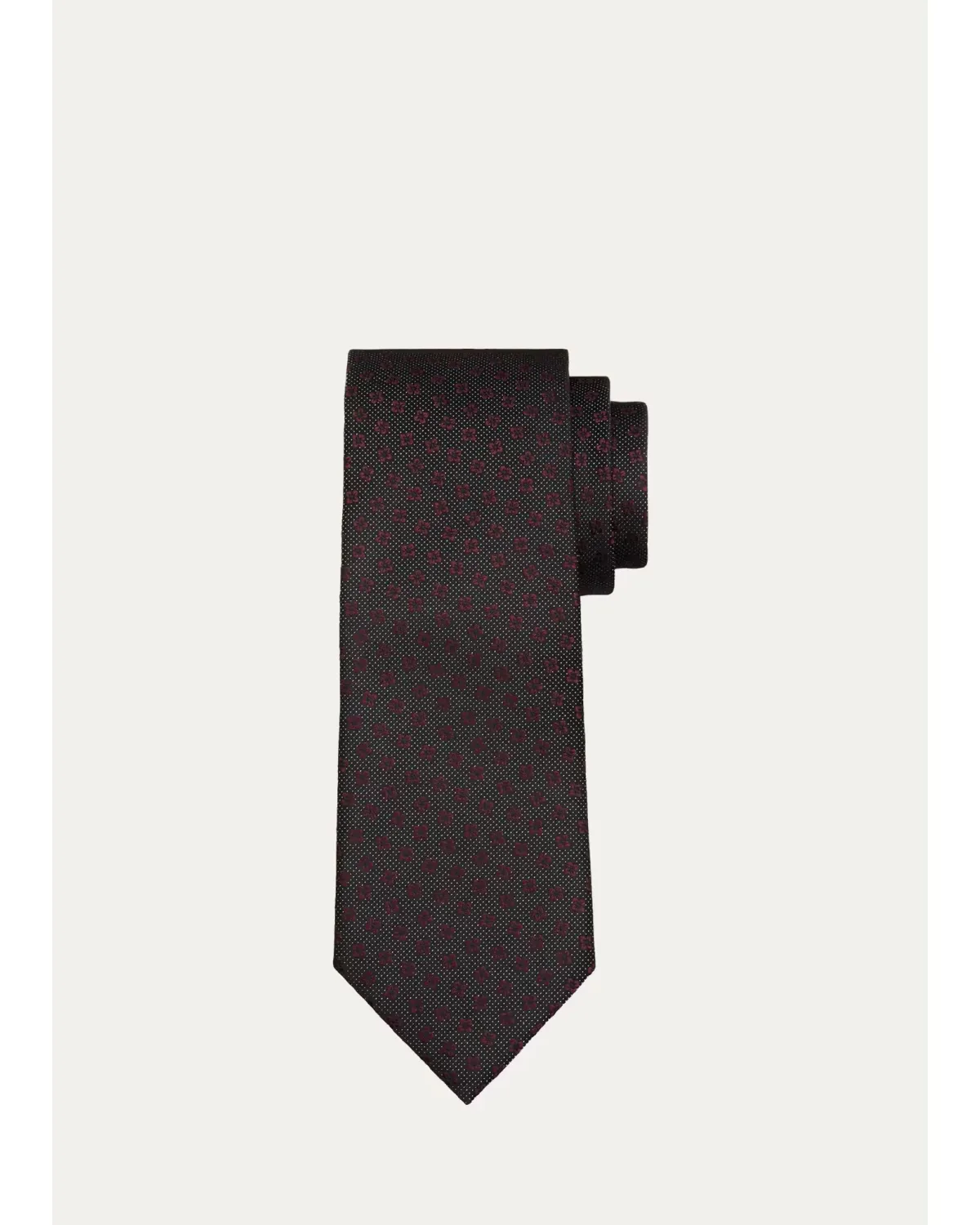 Micro-Floral Jacquard Silk Tie by ZEGNA