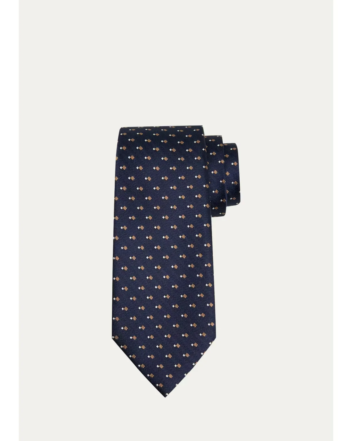 Geometric Herringbone Silk Tie by ZEGNA