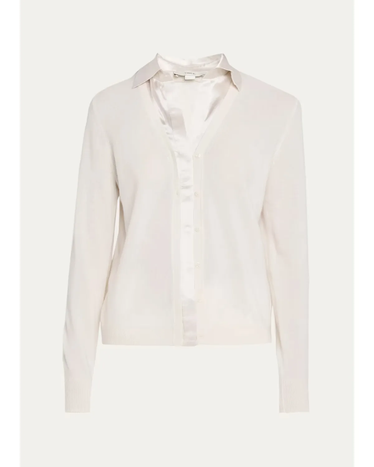 Mixed-Media Cashmere Cardigan by Vince