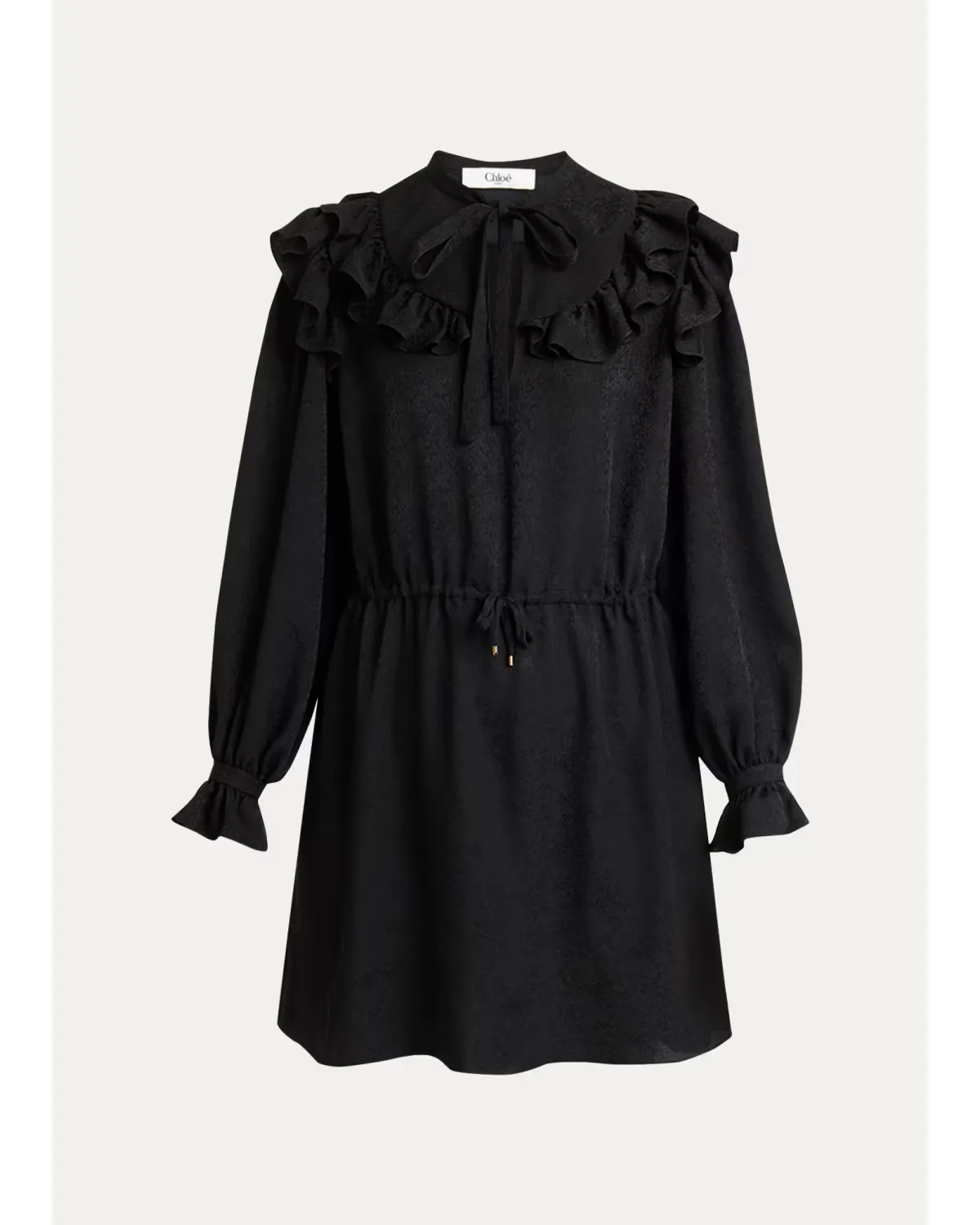 Ruffled Tieneck Silk Mini Dress by Chloé