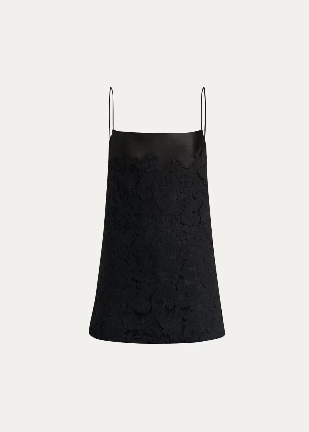 Neema Floral Lace Silk-Blend Longline Top