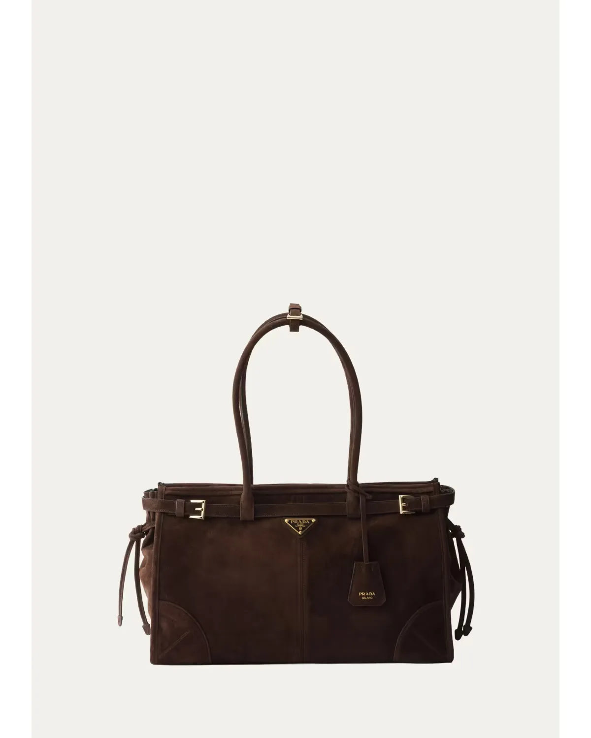 Bonnie Large Suede Shoulder Bag by Prada