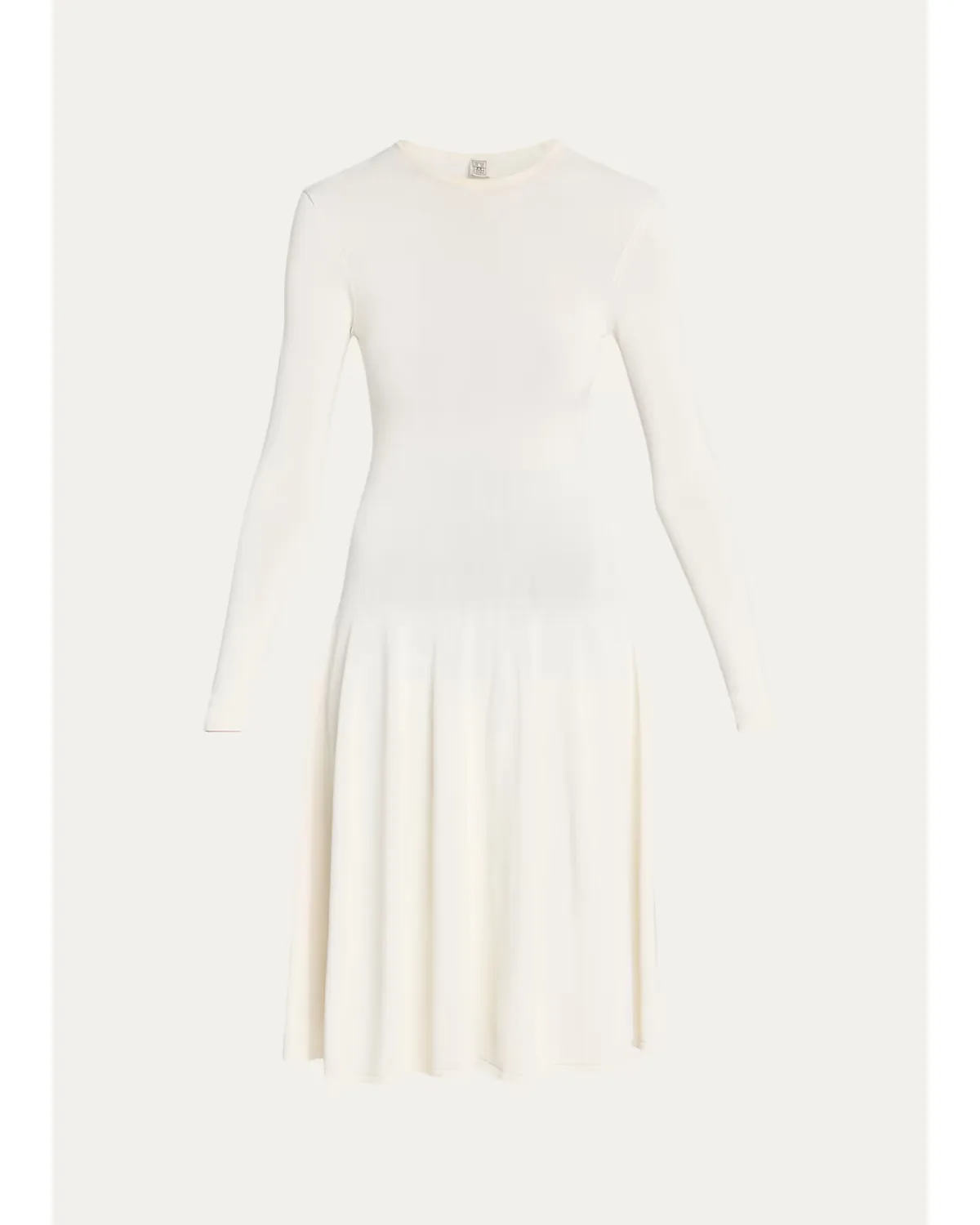 Sculpted Knit Long-Sleeve Midi Dress by Totême