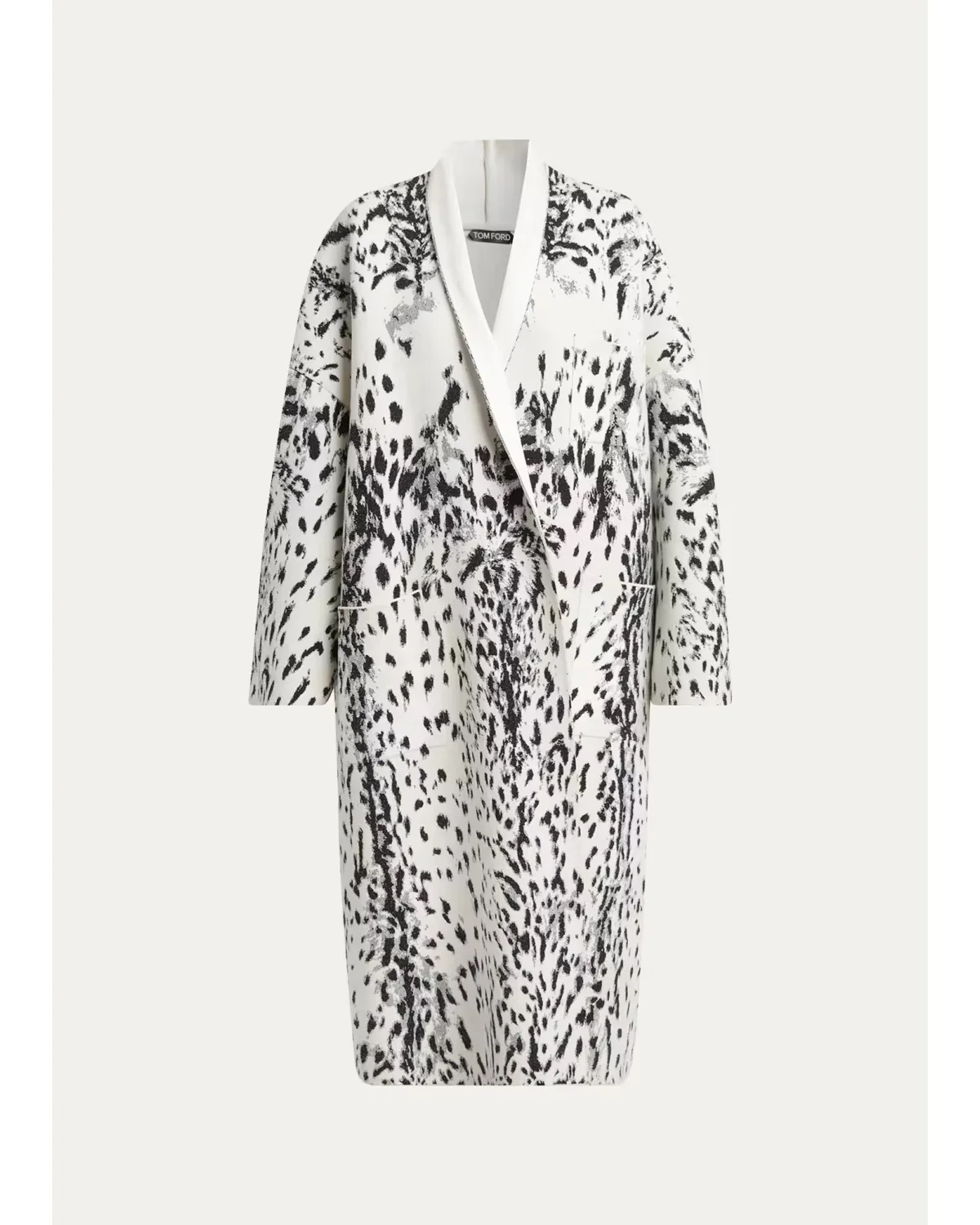 Lynx Jacquard Compact Velvet Viscose Oversized Sculptural Coat