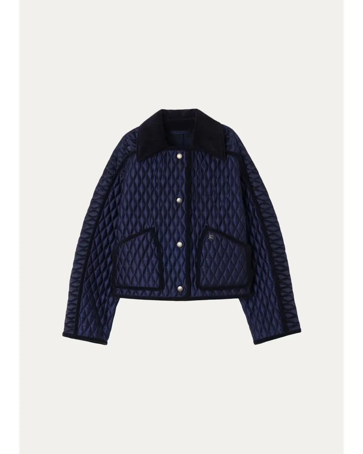 Floriston Corduroy-Trim Quilted Barn Jacket by Burberry