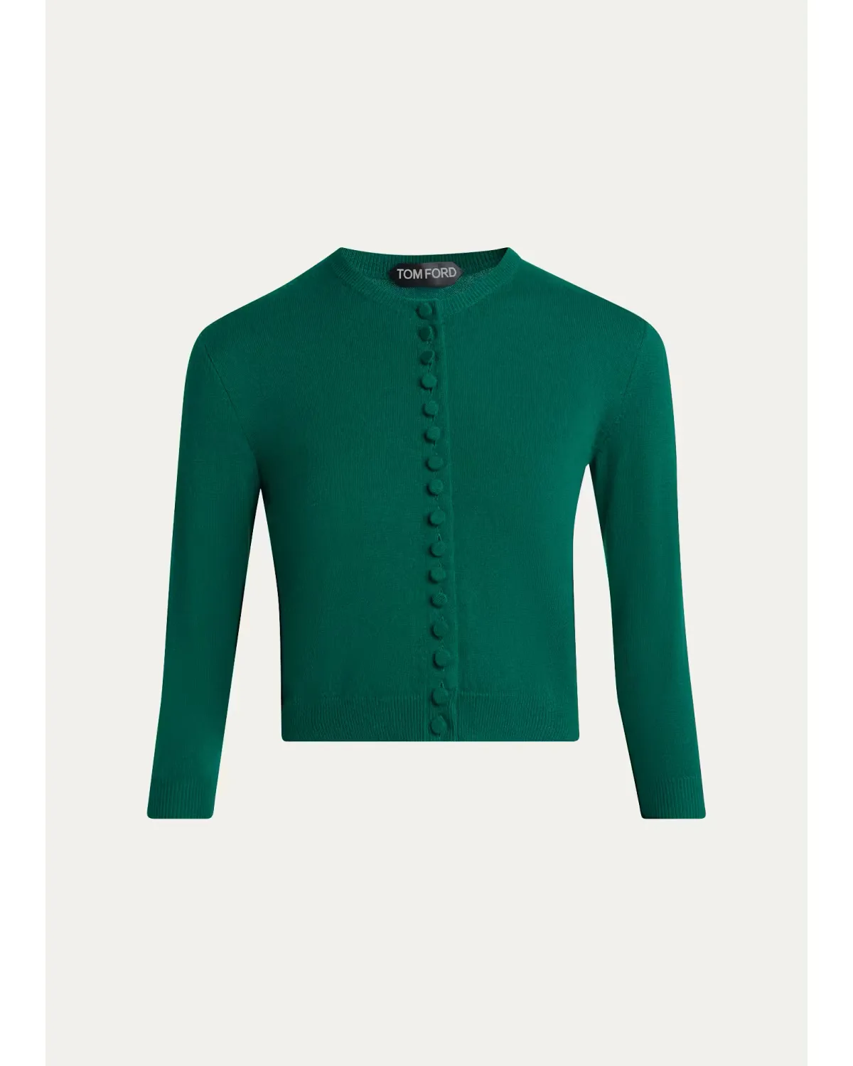 Cashmere Shrunken Crop Crewneck Cardigan by Tom Ford